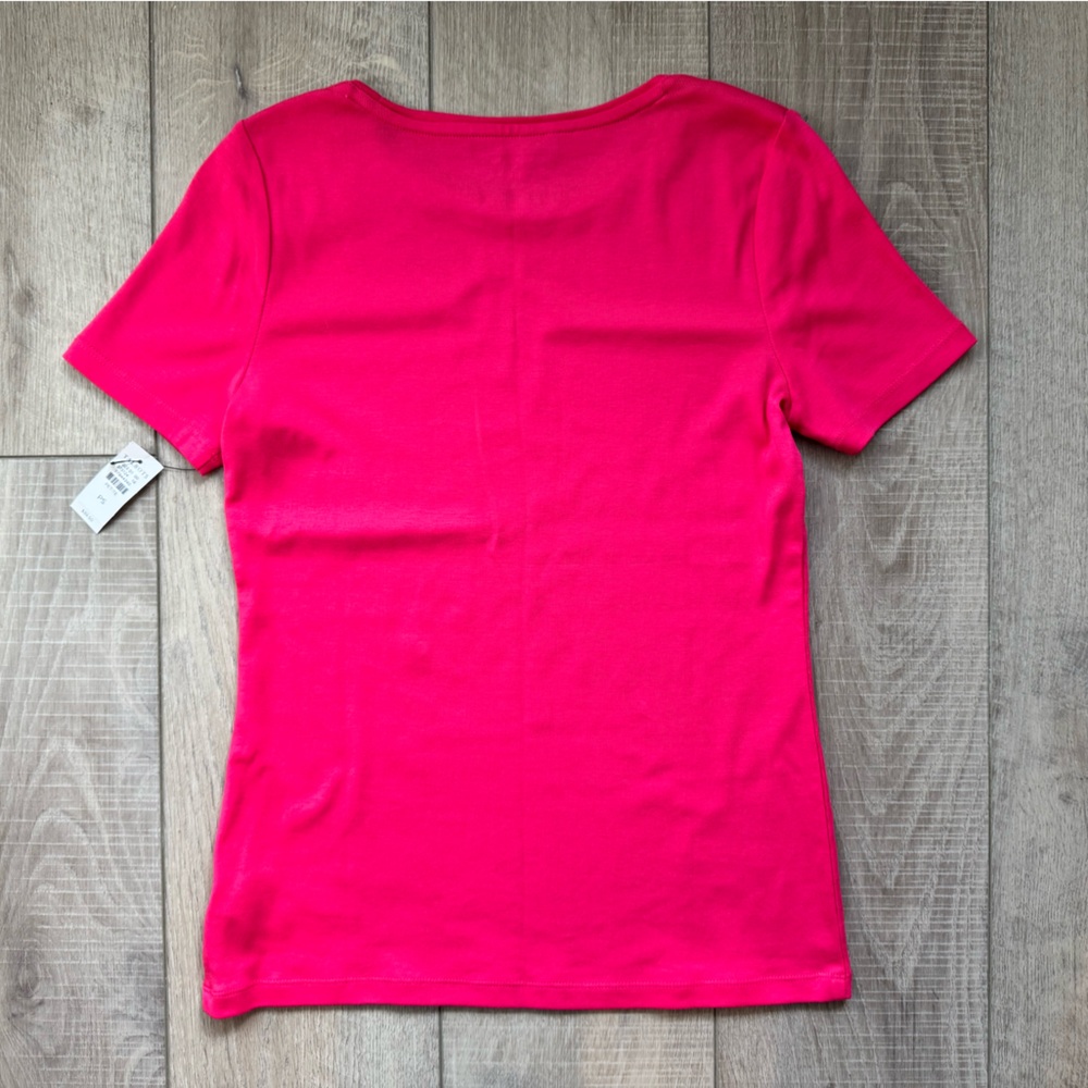 NWT Talbots Tee Pink Short Sleeve 100% Pima Cotton SMALL PETITE Top Shirt Soft - Picture 2 of 8